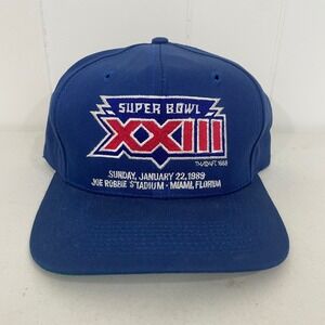 VTG AJD Super Bowl XXIII Snapback Hat Joe Robbie Stadium Miami 49ers Bengals